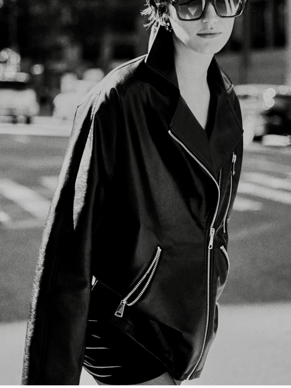 Streetwear Boyfriend Longline Anthropologie Slauchy Faux Leather Women’s Jacket